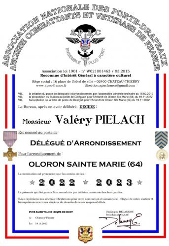 nomination délégué APAC Arrondissement d'Oloron Ste Marie