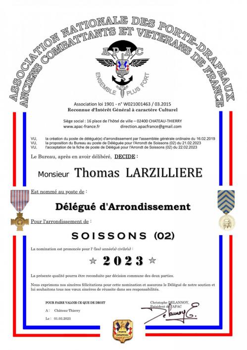 Thomas Larzilliere, délégué APAC - Arrondissement de Soissons (02)