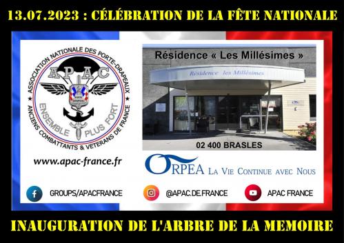 vidéo - cérémonie du 13.07.2023 - Ehpad Les Millésimes - 02 Brasles
