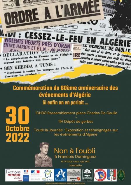 30.10.2022 - BOUE : Exposition sur le 60è anniversaire du cessez-le-feu de la guerre d'Algérie