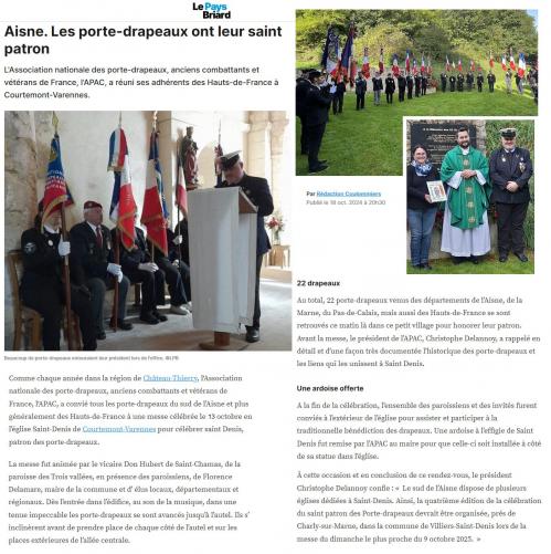 article de presse : célébration St Denis - 13.10.2024