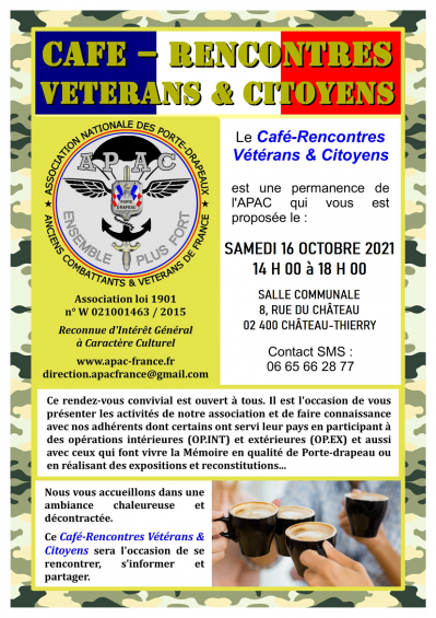 CAFE-RENCONTRES VETERANS & CITOYENS 16.10.2021