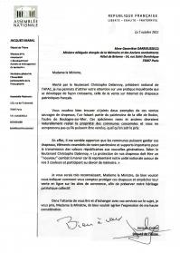 courrier depute de l'aisne jacques krabal à la ministre déléguée Darrieussecq